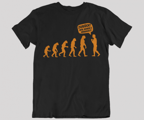 mensch affe evolution t-shirt funshirts