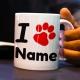 Tasse Hund personalisierte Hundetasse personalisieren pfoten namen