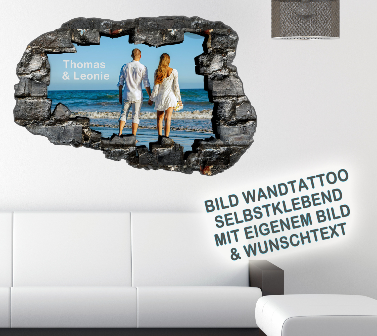 Wandbild modern 3d optik Wandtattoo mit eigenen Foto Wandbilder
