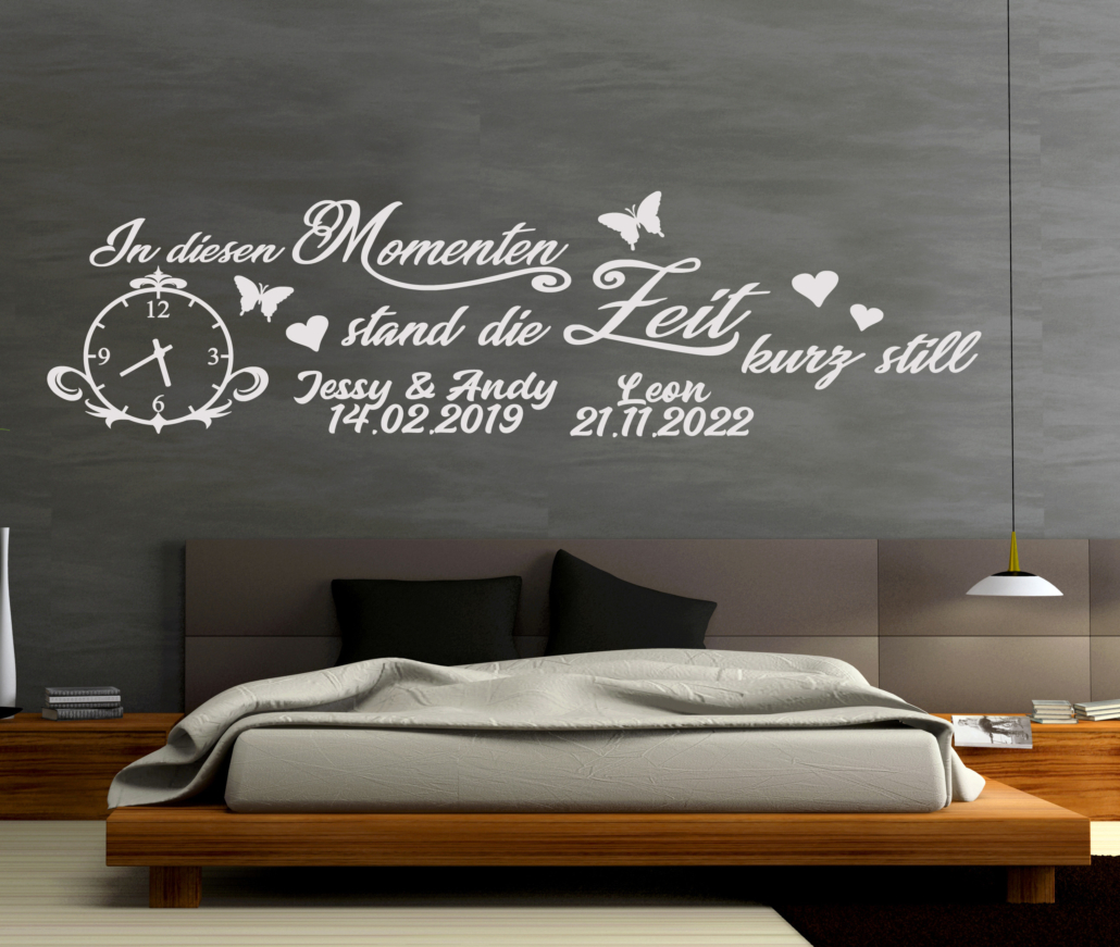 Wandtattoo Spruch Familie In diesen Momenten stand die Zeit kurz