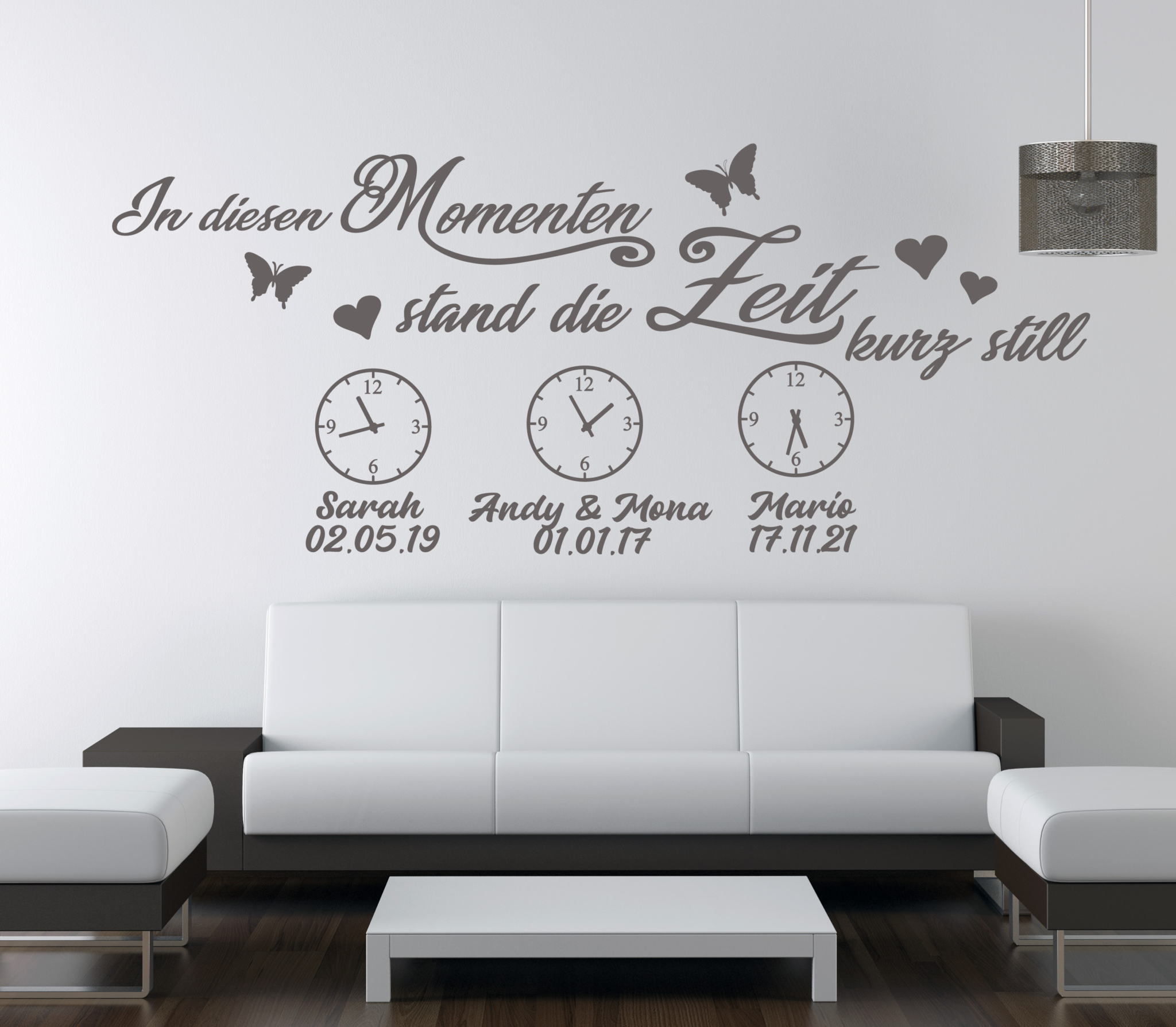 Wandtattoo Spruch Familie In diesen Momenten stand die Zeit kurz