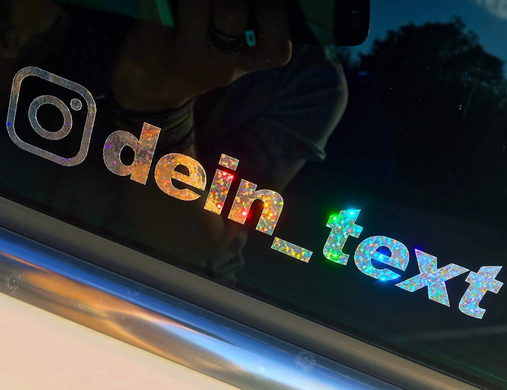 Instagram Aufkleber für Auto Motorrad Namen selbst gestalten Oilslick